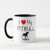 Mug Personnalisé J'Aime Mon Pitbull (Gauche)