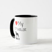 Mug Personnalisé J'Aime Mon Rottweiler (Devant gauche)