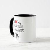 Mug Personnalisé J'Aime Mon Schnauzer Miniature (Devant gauche)