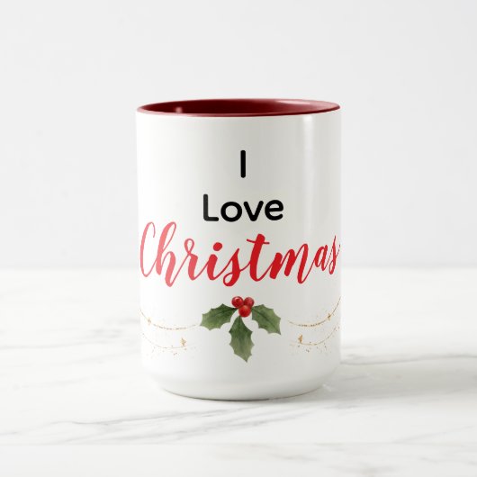 Mug personnalisé J'aime Noël (Centre)