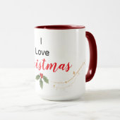 Mug personnalisé J'aime Noël (Devant droit)