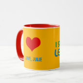 MUG PERSONNALISÉ "J'AMOUR SUPERBE DE DUPER VOUS ! " (Devant gauche)