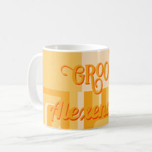 Mug Personnalisé Jaune rétro géométrique