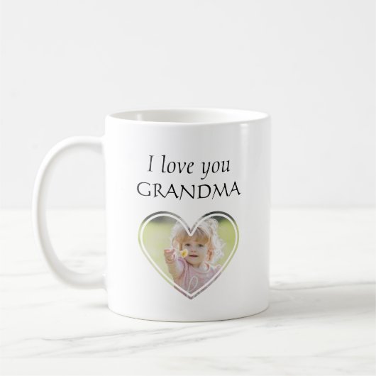 Mug Personnalisé Je t'aime Grand-mère Enfants Nom phot (Gauche)