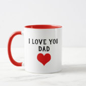 Mug Personnalisé Je T'Aime Papa Texte Mal Coeur (Gauche)