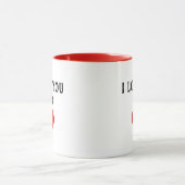 Mug Personnalisé Je T'Aime Papa Texte Mal Coeur (Centre)