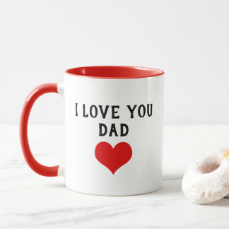 Mug Personnalisé Je T'Aime Papa Texte Mal Coeur