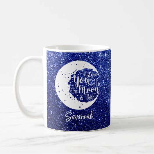 Mug Personnalisé je vous aime à la lune & dos (Gauche)