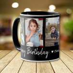 Mug Personnalisé Joyeux Anniversaire 5 Photo Collage n<br><div class="desc">Un cadeau unique pour l'anniversaire de grand-parents avec une typographie d'anniversaire heureuse et 5 photos de petits-enfants avec leur nom.</div>