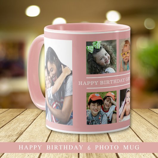 Mug Personnalisé Joyeux Anniversaire Grand-mère 6 Phot