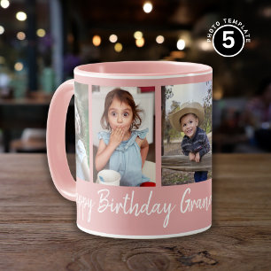 Mug Personnalisé Joyeux Anniversaire Grand-mère Cinq p
