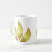 Mug Personnalisé Joyeux anniversaire or ornements feui (Devant gauche)