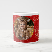 Mug personnalisé Joyeux Noël avec photo de bébé