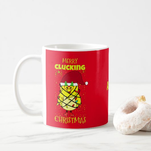 Mug Personnalisé Joyeux Noël Funny Festif Poulet (Avec donut)