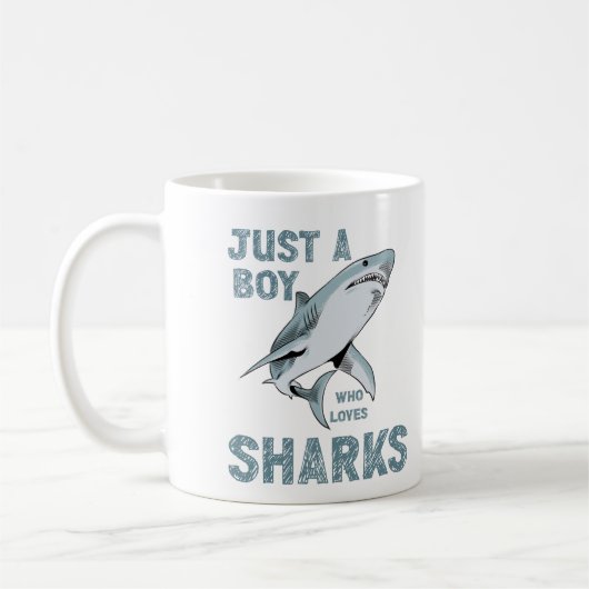 Mug Personnalisé Juste un garçon qui aime les requins  (Gauche)