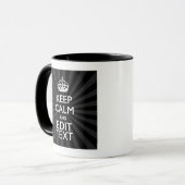 Mug Personnalisé KEEP CALM Votre texte Black Sunburst (Devant gauche)