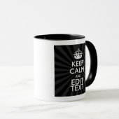 Mug Personnalisé KEEP CALM Votre texte Black Sunburst (Devant droit)