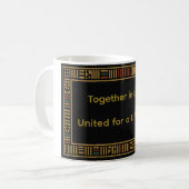 Mug personnalisé Kente or africain (Devant gauche)