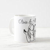 Mug Personnalisé Lesbian Couple Line (Devant gauche)