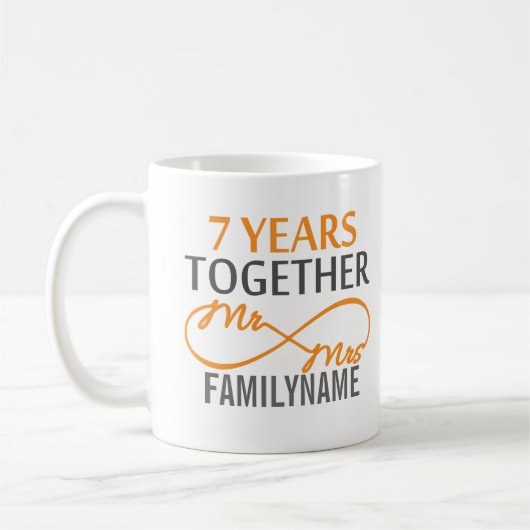 Mug Personnalisé M. et Mme 7e anniversaire (Gauche)