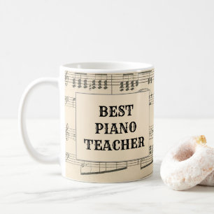 Mug Personnalisé Meilleur professeur de piano Partitio