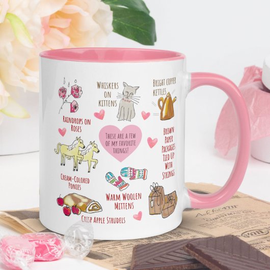 Mug Personnalisé Mes Choses Préférées Illustré À La Ma