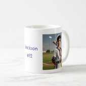 Mug Personnalisé Messy Bun Baseball Maman (Devant droit)