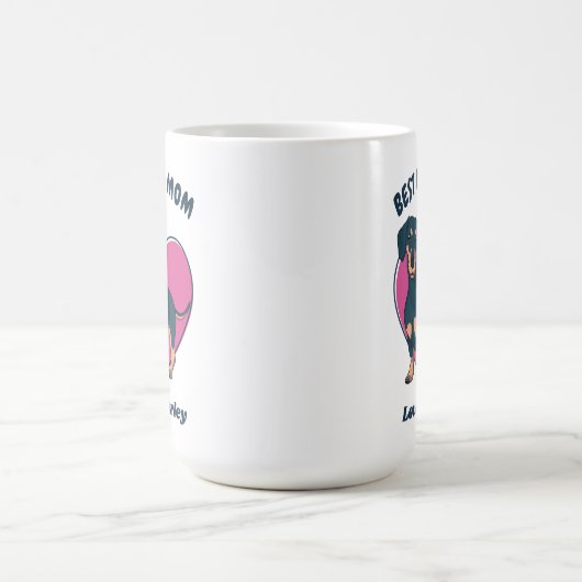 Mug Personnalisé Mignon Dachshund Chien Maman Texte Pe (Centre)