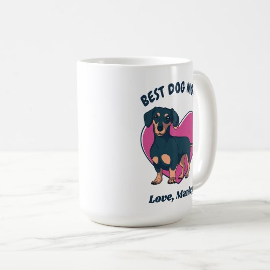 Mug Personnalisé Mignon Dachshund Chien Maman Texte Pe (Devant droit)