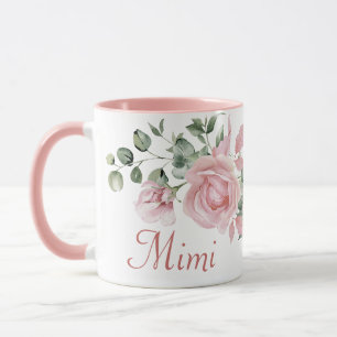 Mug Personnalisé Mimi rose Roses Floral Personnalisé