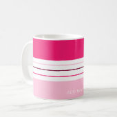 Mug Personnalisé Moderne Grilles Rose (Devant gauche)