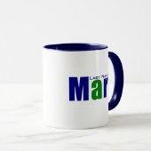 Mug Personnalisé moderne "Marie" en Vert profond et Bl (Devant droit)