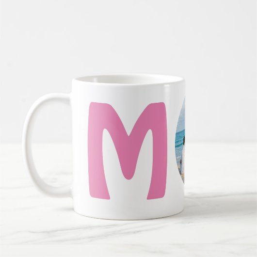 Mug Personnalisé moderne simple élégant rose photo de (Gauche)