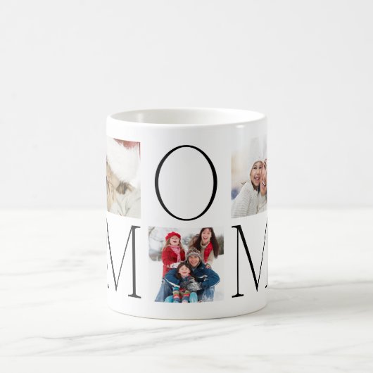 Mug Personnalisé | MOM | Photo texte moderne (Centre)
