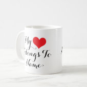 Mug Personnalisé Mon Coeur Appartient À<Name> (Devant gauche)