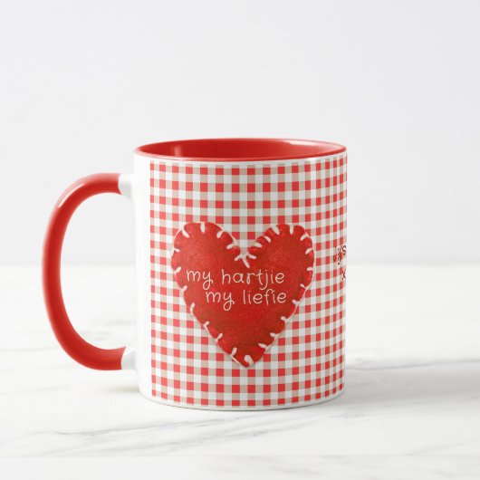Mug Personnalisé Mon Hartjie Mon Coeur Applique Liefie (Gauche)