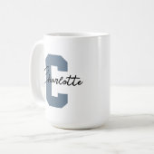 Mug Personnalisé Monogramme Cadeau avec Nom Person (Devant gauche)