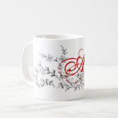 Mug Personnalisé Monogramme Joli Design Personnalisé (Devant gauche)