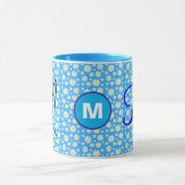 Mug Personnalisé Monogramme Marguerite Initiale Café B (Centre)