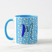 Mug Personnalisé Monogramme Marguerite Initiale Café B (Gauche)