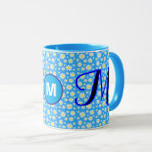 Mug Personnalisé Monogramme Marguerite Initiale Café B (Devant droit)
