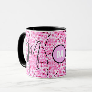 Mug personnalisé   Mug à monogramme floral rose av