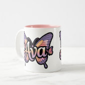 Mug personnalisé - Mug de conception papillon Ava (Devant gauche)