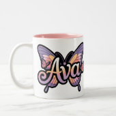 Mug personnalisé - Mug de conception papillon Ava (Gauche)