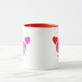 Mug Personnalisé "Nancy" en rose rouge, orange et orei (Centre)