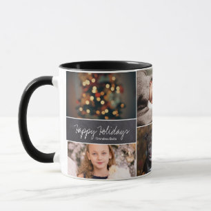 Mug Personnalisé, Noël, collage 6 photos, craie