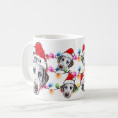 Mug Personnalisé Noël Dalmatie Tête de Père Noël Chien (Devant gauche)