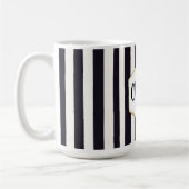 Mug Personnalisé noir et blanc rayé (Gauche)