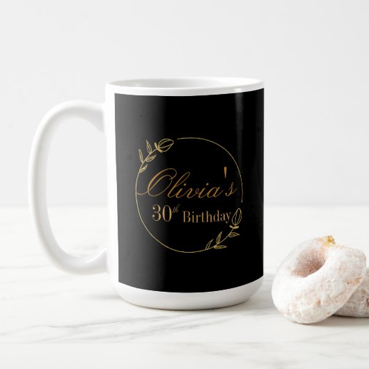 Mug Personnalisé Noir et Or (Avec donut)