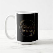 Mug Personnalisé Noir et Or (Gauche)
